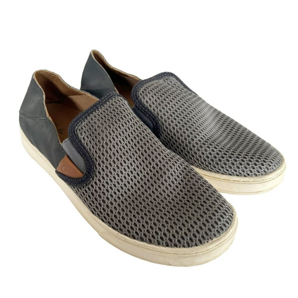 Olukai Pehuea Women's Size 8 Gray Mesh Slip On Comfort Sneakers Shoes